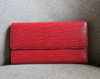 Grand Portefeuille Louis Vuitton Cuir Épi Rouge