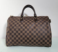Sac Louis Vuitton Speedy 35 Bandoulière Damier Ébène