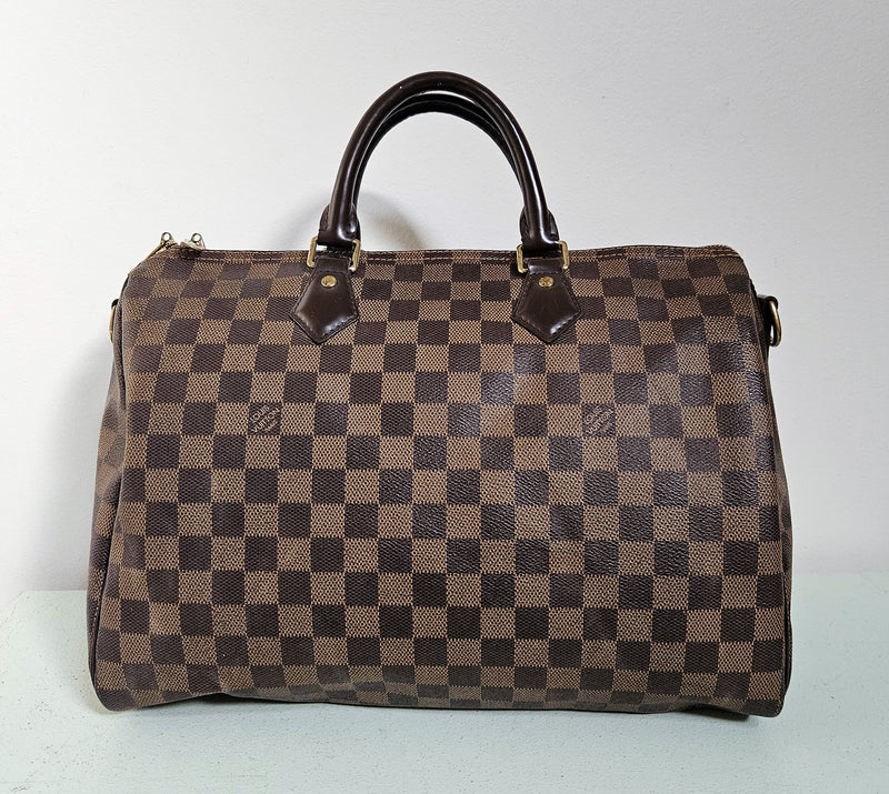 Sac Louis Vuitton Speedy 35 Bandoulière Damier Ébène