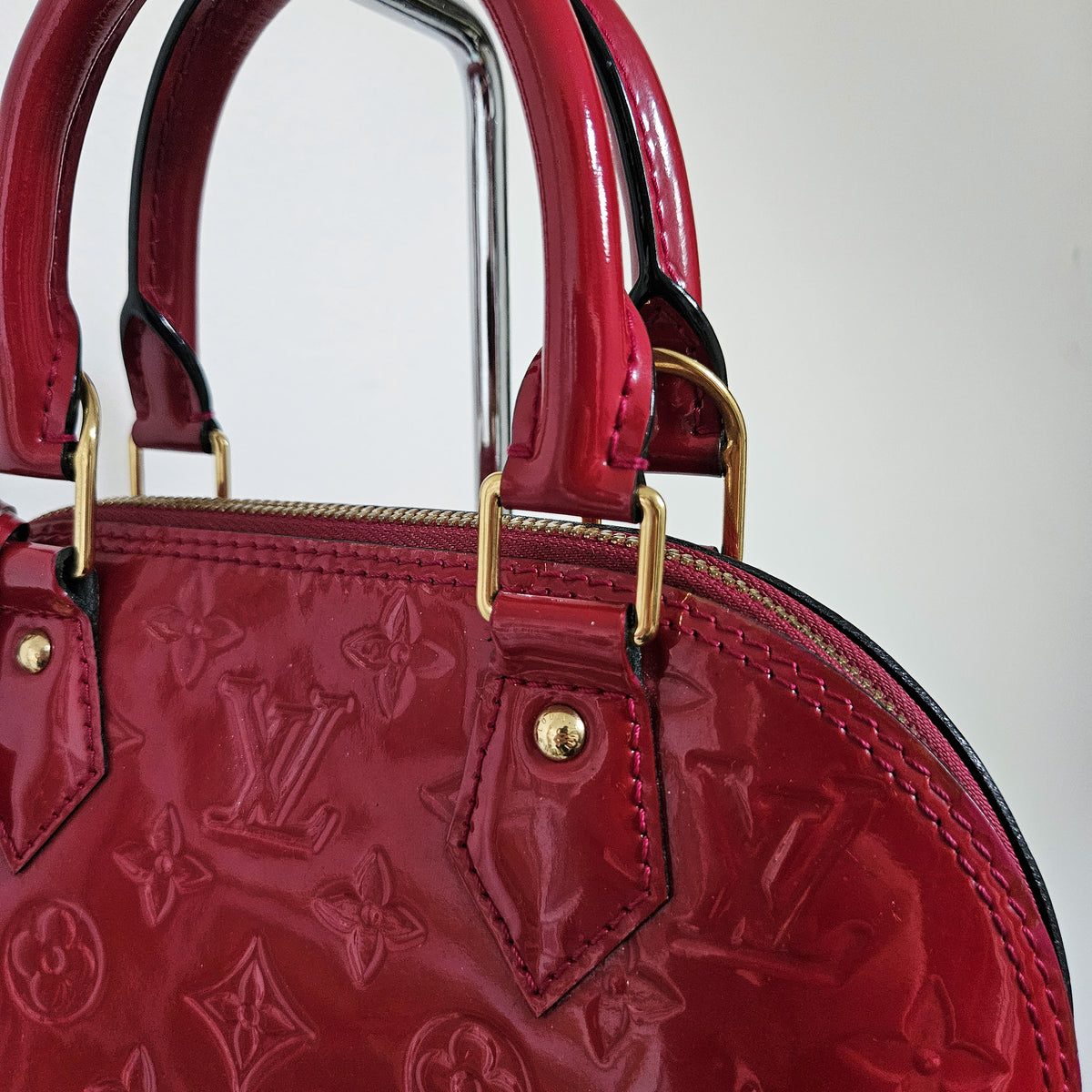 Sac Louis Vuitton Alma BB M91606 en Cuir Vernis Rouge