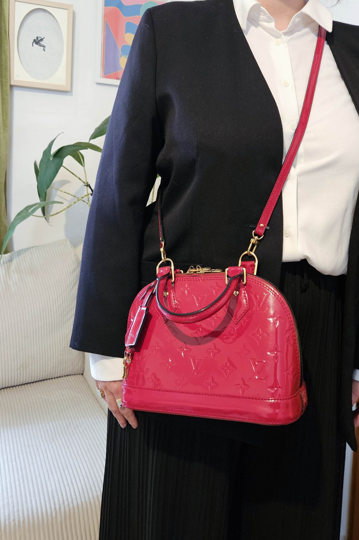 Sac Louis Vuitton Alma BB M91606 en Cuir Vernis Rouge