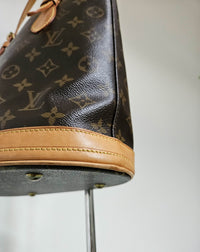 Sac Louis Vuitton Bucket en Toile Monogram et Cuir Vachette Beige