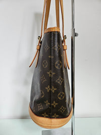 Sac Louis Vuitton Bucket en Toile Monogram et Cuir Vachette Beige