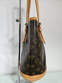 Sac Louis Vuitton Bucket en Toile Monogram et Cuir Vachette Beige