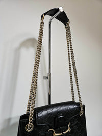 Sac Gucci Emily Guccissima en cuir noir embossé