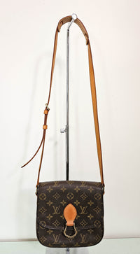 Sac Louis Vuitton Saint Cloud Moyen Modèle en Toile Monogram et Cuir Patiné