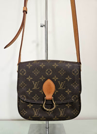Sac Louis Vuitton Saint Cloud Moyen Modèle en Toile Monogram et Cuir Patiné