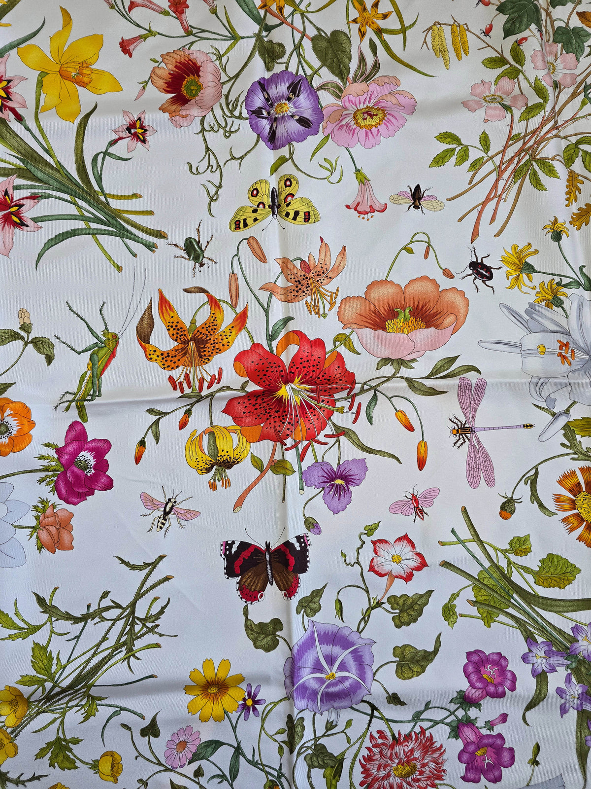 Foulard Gucci Vintage Flora Rouge