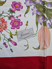 Foulard Gucci Vintage Flora Rouge