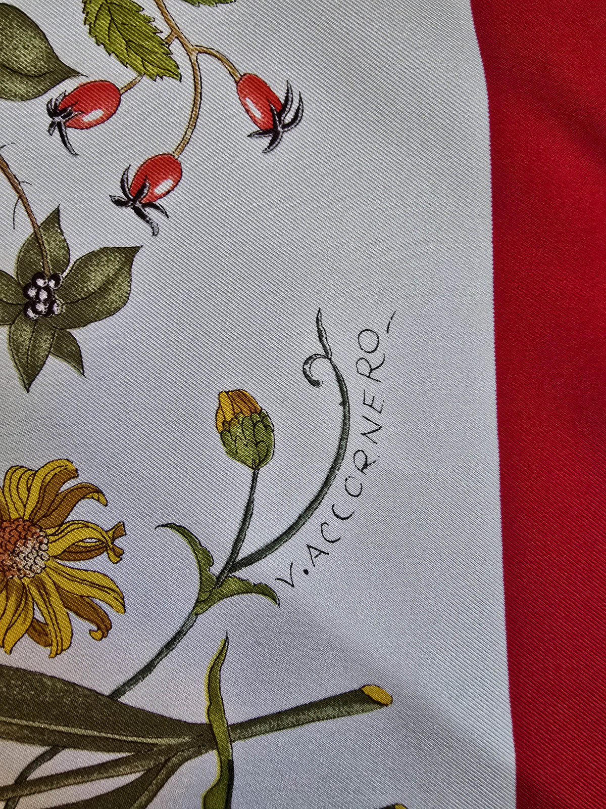 Foulard Gucci Vintage Flora Rouge