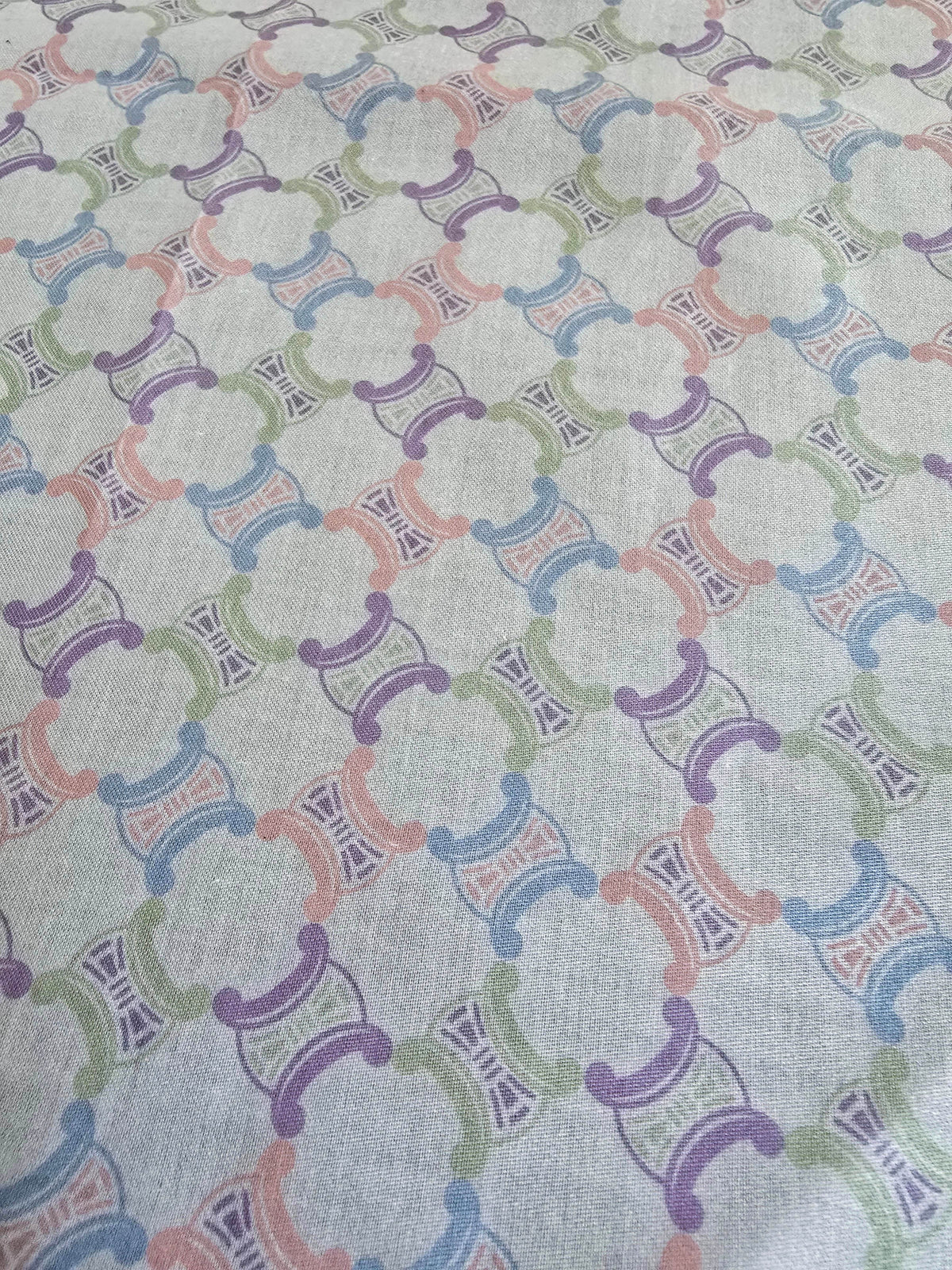 Foulard Bandana Céline Vintage Motif Triomphe Pastel