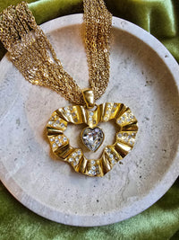 Collier Givenchy Vintage Maxi Pendentif Cœur et Multi-Chaînes