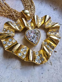 Collier Givenchy Vintage Maxi Pendentif Cœur et Multi-Chaînes