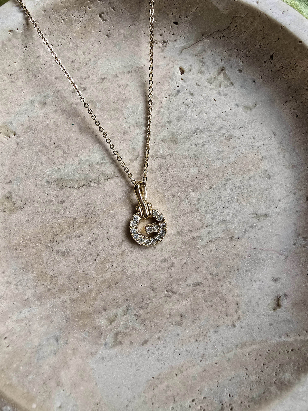 Collier Givenchy vintage plaqué or – Mini pendentif « G »