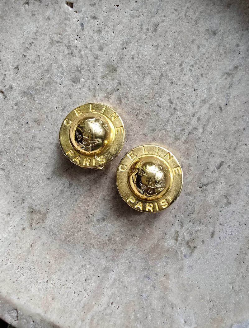 Boucles d’oreilles clip Céline Starball vintage 1990