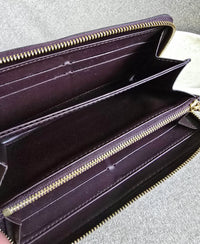 Portefeuille Zippy Louis Vuitton Cuir Vernis Bordeaux – Monogramme Embossé