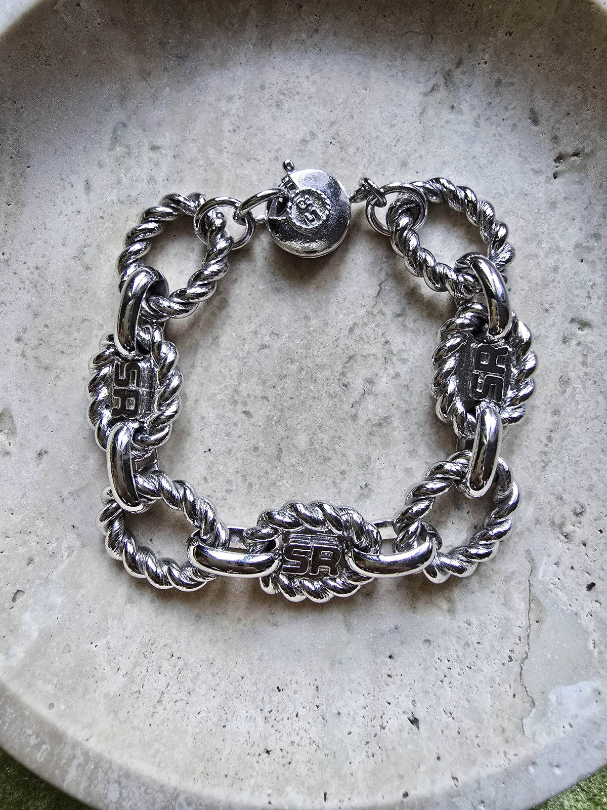 Bracelet Sonia Rykiel argenté à maillons torsadés