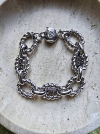 Bracelet Sonia Rykiel argenté à maillons torsadés