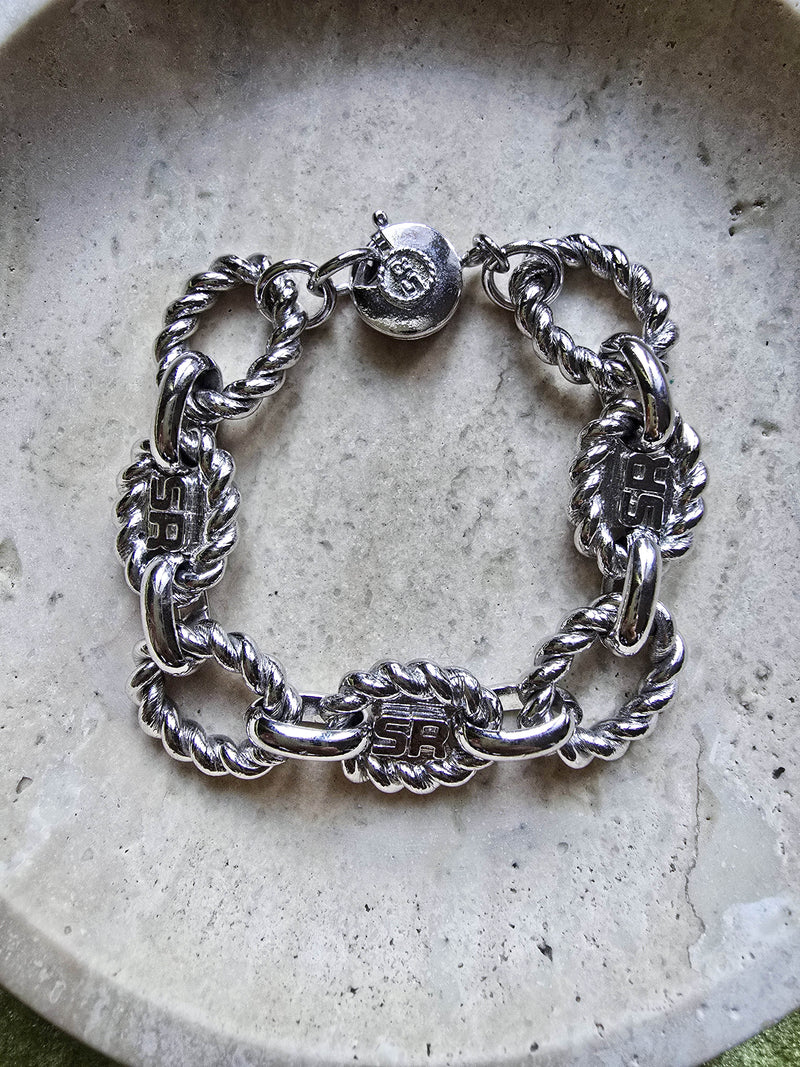 Bracelet Sonia Rykiel argenté à maillons torsadés