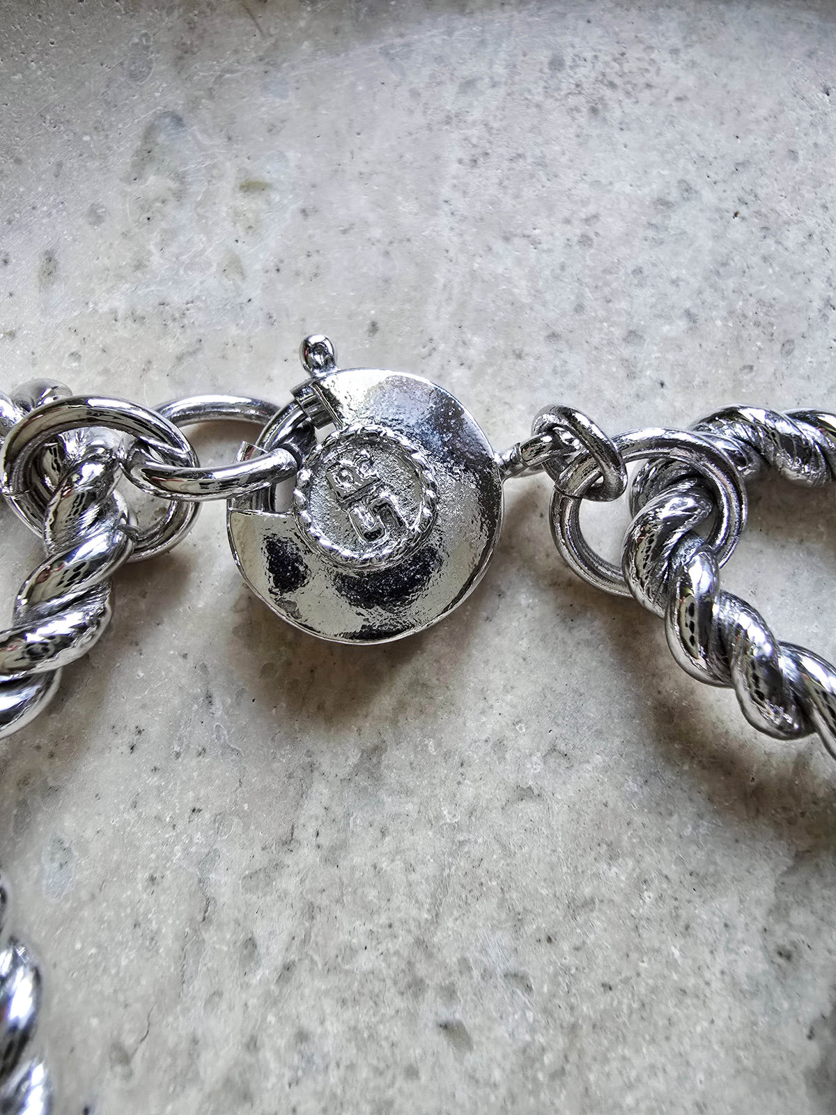Bracelet Sonia Rykiel argenté à maillons torsadés