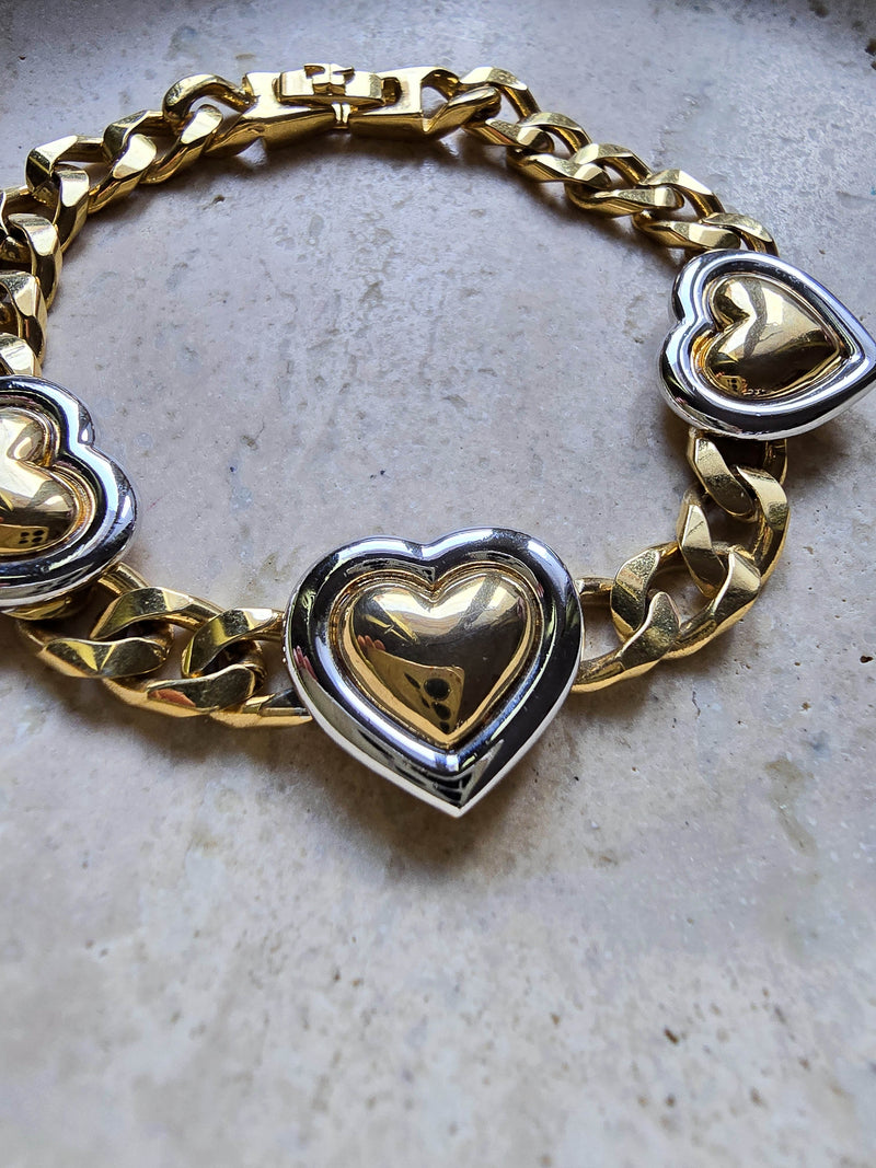 Bracelet Courrèges Coeur Chunky Bicolore