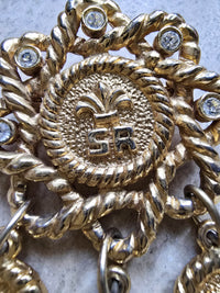 Broche Sonia Rykiel Vintage Étoile Plaqué Or et Strass