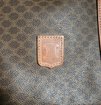 Sac de voyage Céline Boston Macadam vintage en toile enduite et cuir caramel