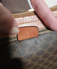 Sac de voyage Céline Boston Macadam vintage en toile enduite et cuir caramel