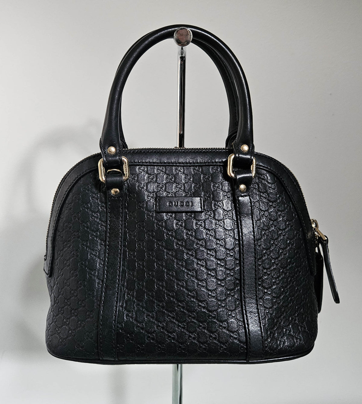 Sac Gucci Dome en cuir Guccissima noir