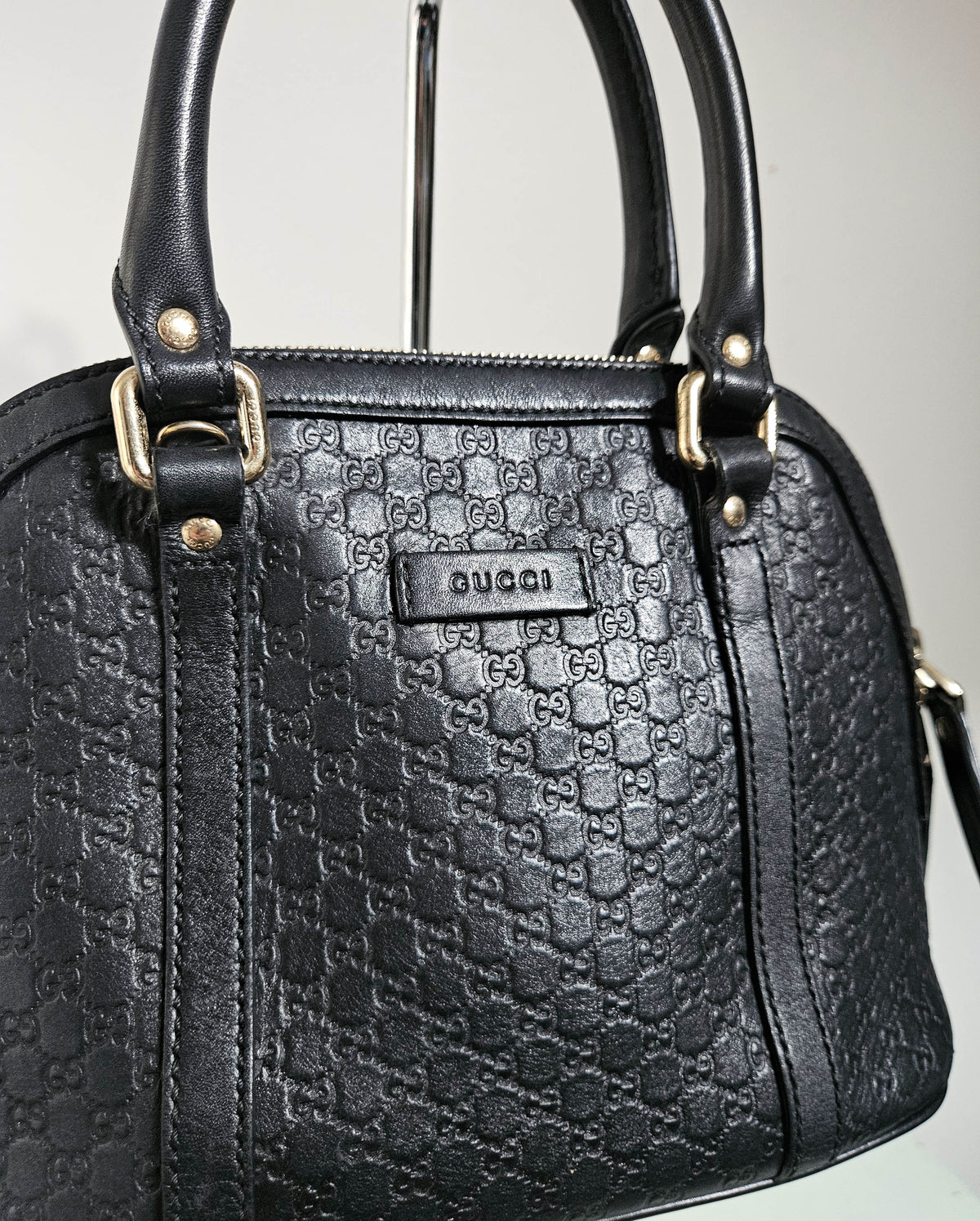 Sac Gucci Dome en cuir Guccissima noir