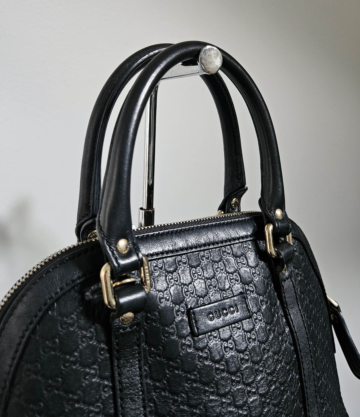 Sac Gucci Dome en cuir Guccissima noir