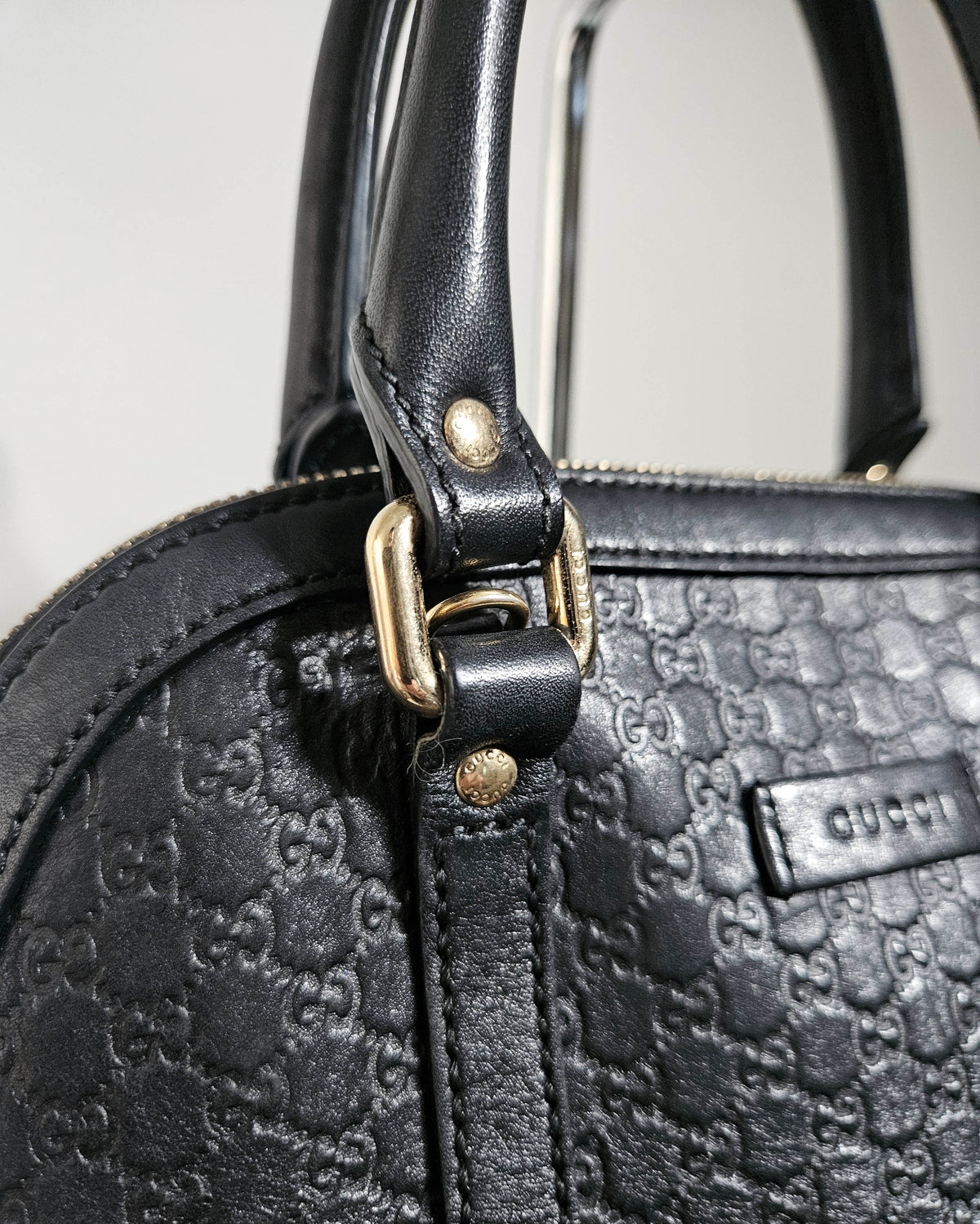 Sac Gucci Dome en cuir Guccissima noir