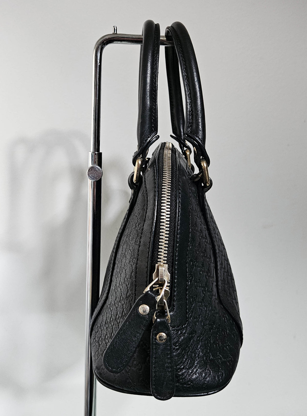 Sac Gucci Dome en cuir Guccissima noir