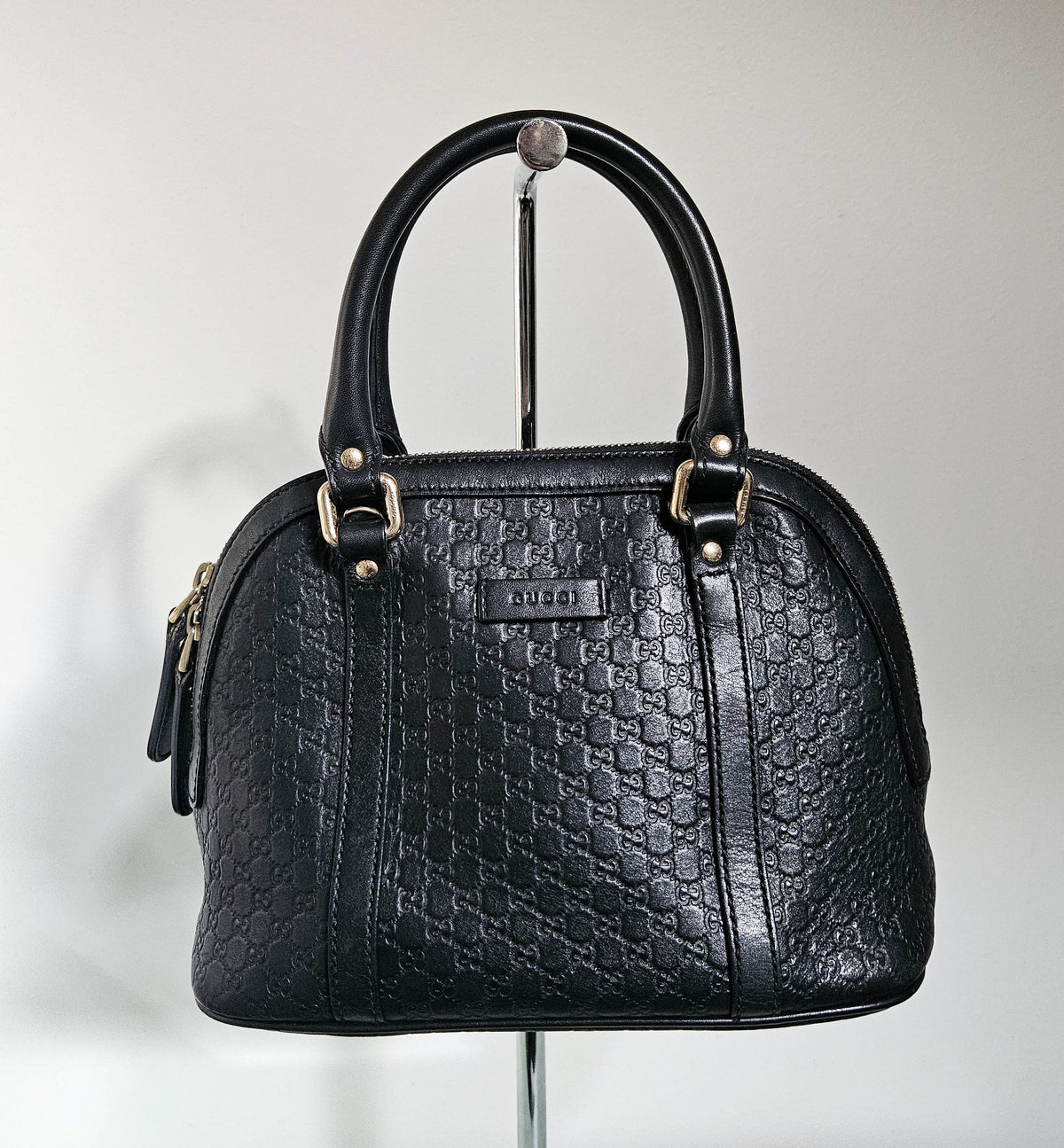 Sac Gucci Dome en cuir Guccissima noir