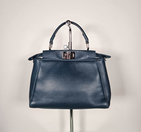 Fendi Peekaboo Mini bleu pétrole