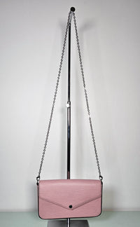 Pochette Félicie Louis Vuitton en cuir Épi rose poudré