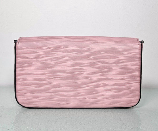 Pochette Félicie Louis Vuitton en cuir Épi rose poudré