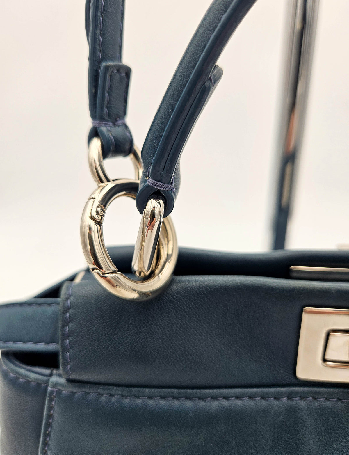 Fendi Peekaboo Mini bleu pétrole