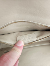 Sac Salvatore Ferragamo Ginny en Cuir Grainé Beige