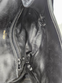 Sac Céline Vintage Daim Noir – Chaîne Triomphe & Fermoir Strass