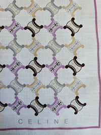 Foulard Bandana Céline Vintage Motif Triomphe mauve