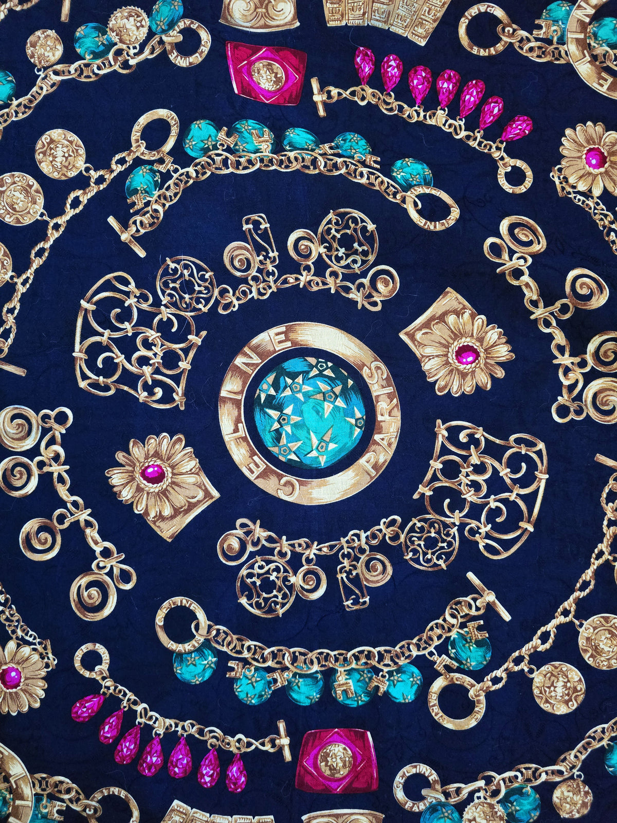 Bandana Céline Vintage Motif Joaillerie