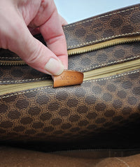 Sac Tote Céline XL en toile Macadam et cuir caramel – Vintage