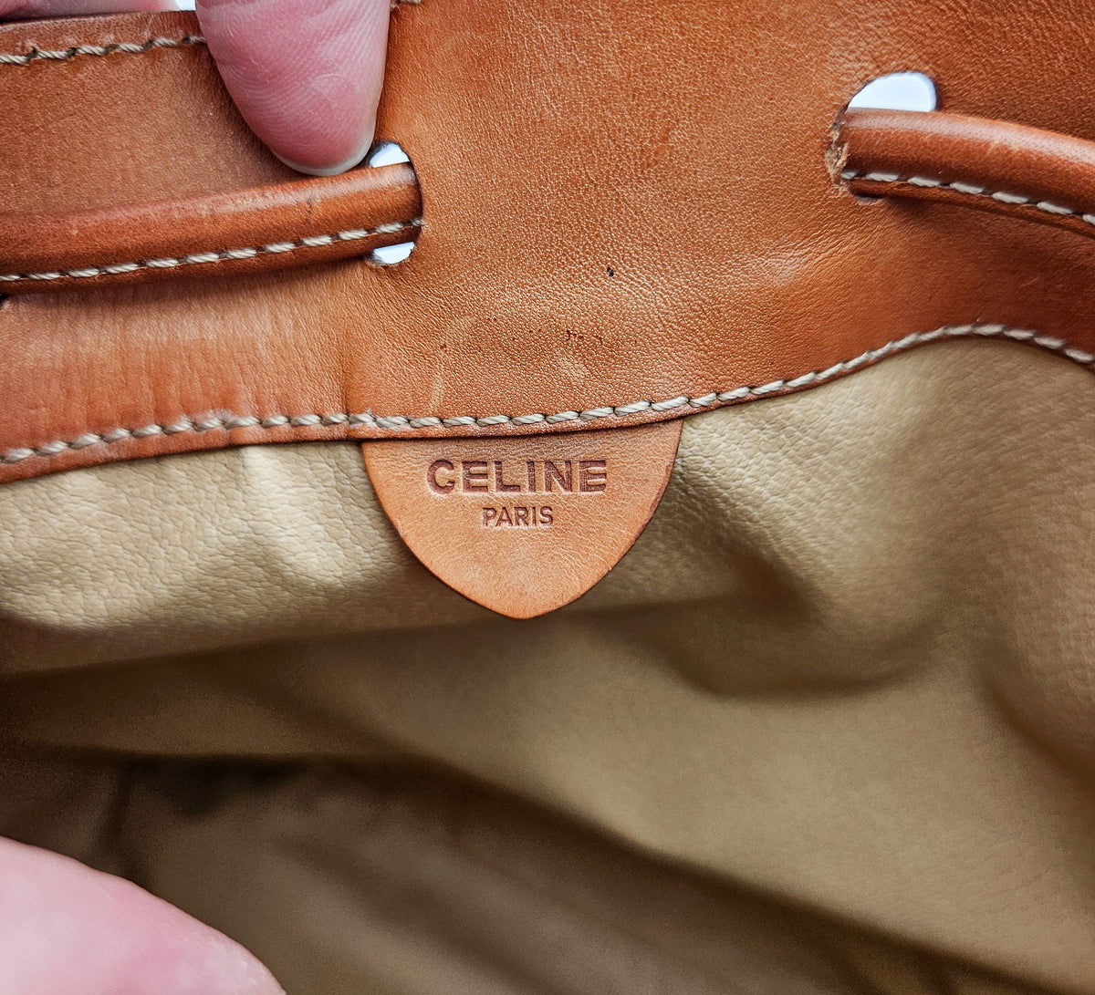 Sac seau Céline vintage en toile Macadam