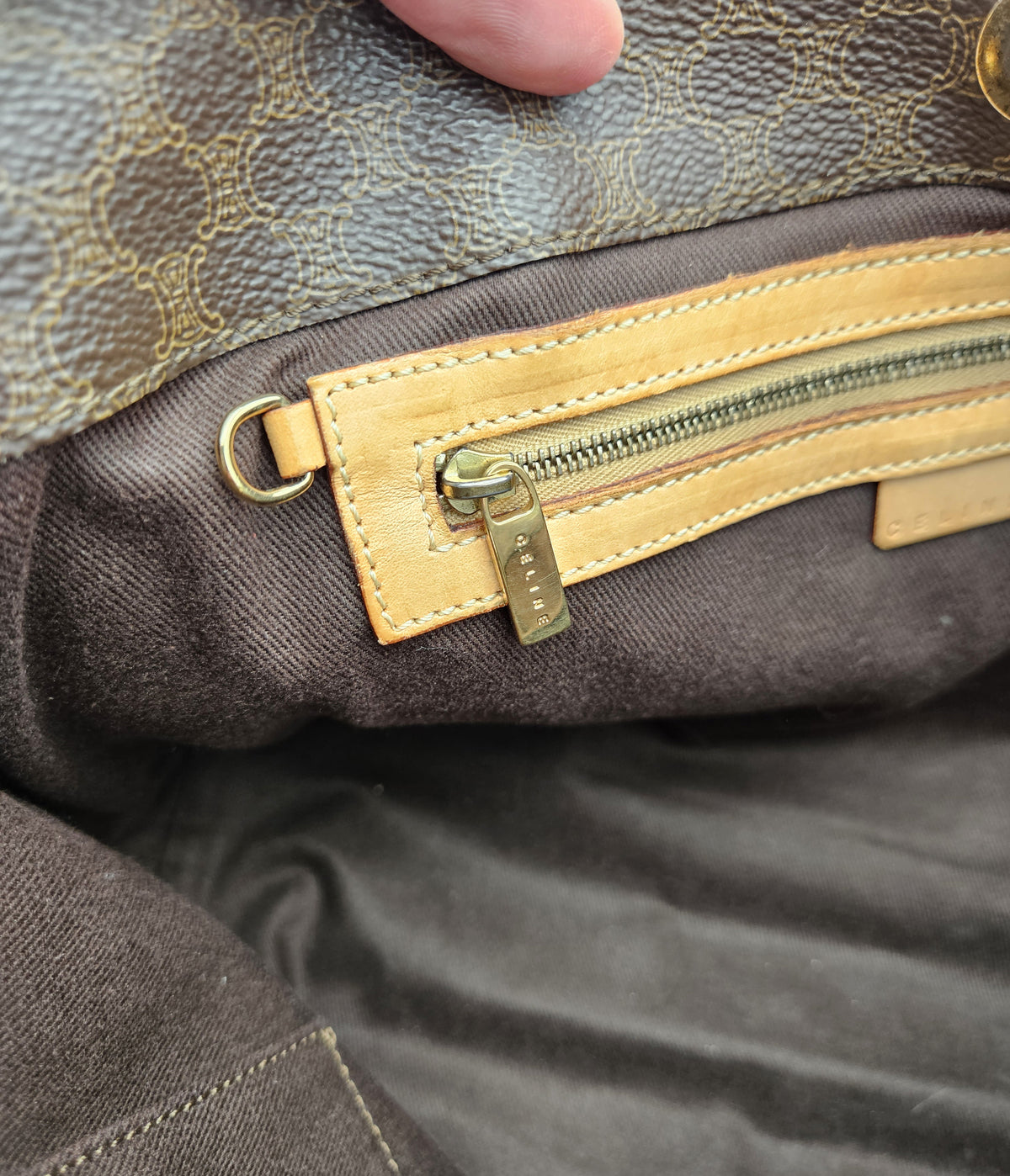 Tote Céline en toile Macadam marron – Vintage