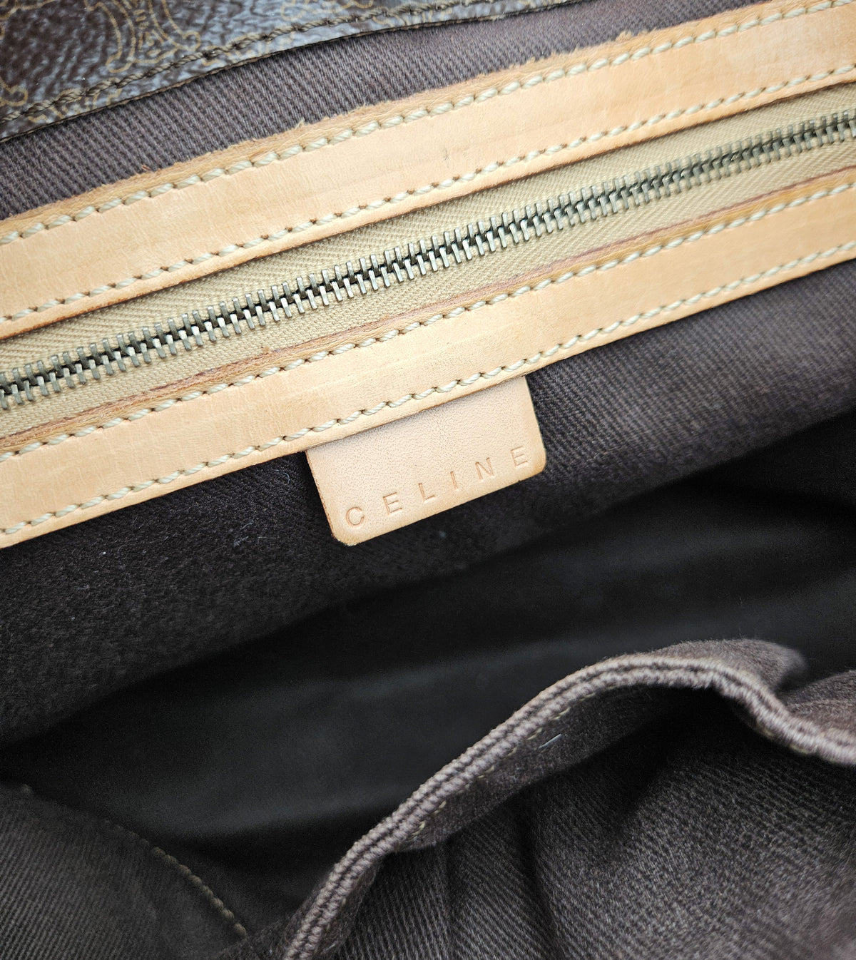 Tote Céline en toile Macadam marron – Vintage