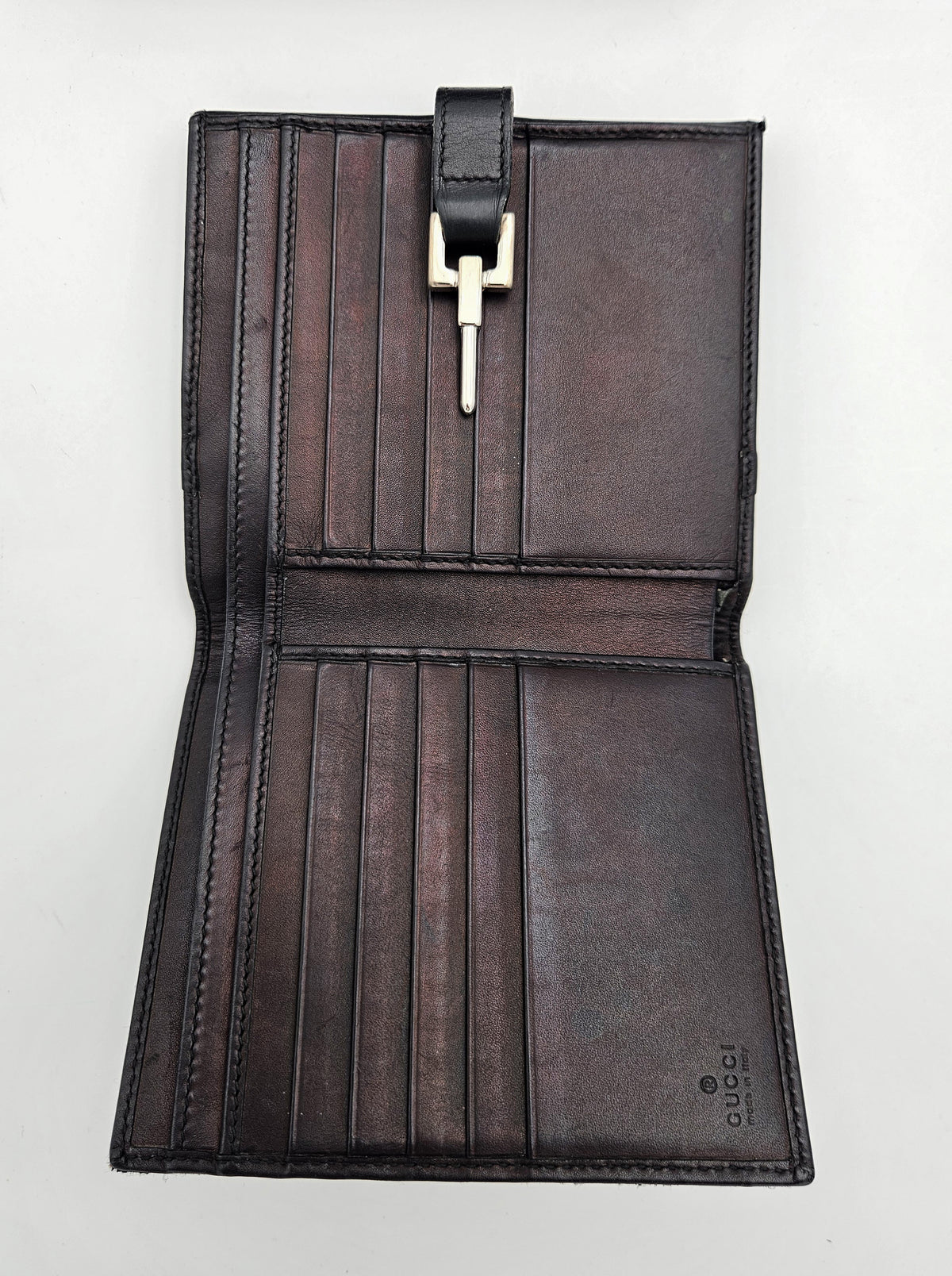 Portefeuille Gucci Vintage Toile GG Noir · Fermoir Jackie