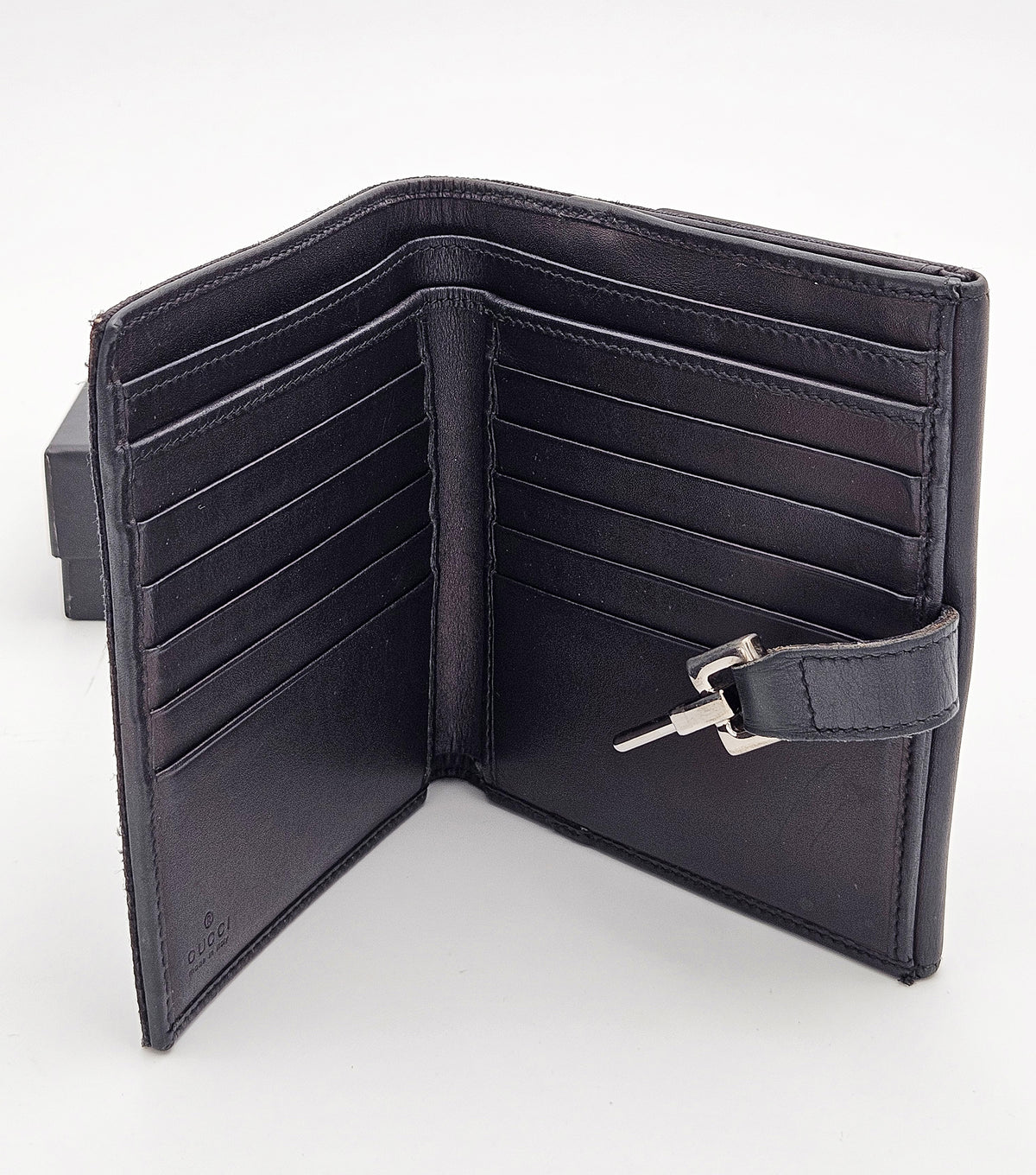Portefeuille Gucci Vintage Toile GG Noir · Fermoir Jackie