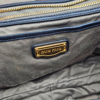 Miu Miu Coffer Cuir d'Agneau Bleu Marine