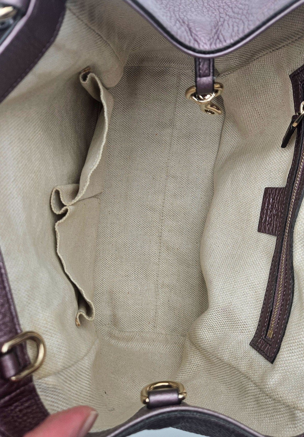 Gucci Soho Cuir Grainé Irisé Lilas